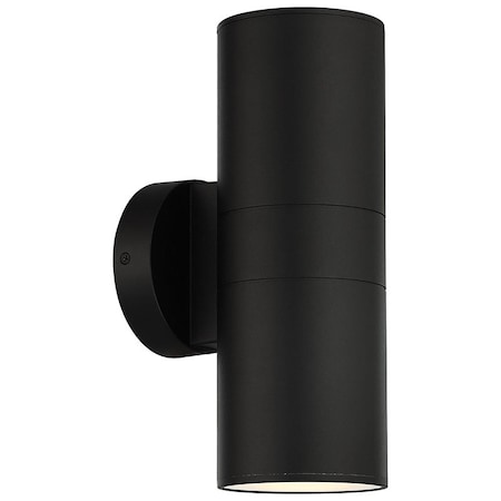 Matira, BiDirectional Outdoor LED Wall Mount, Black Finish, Frosted
